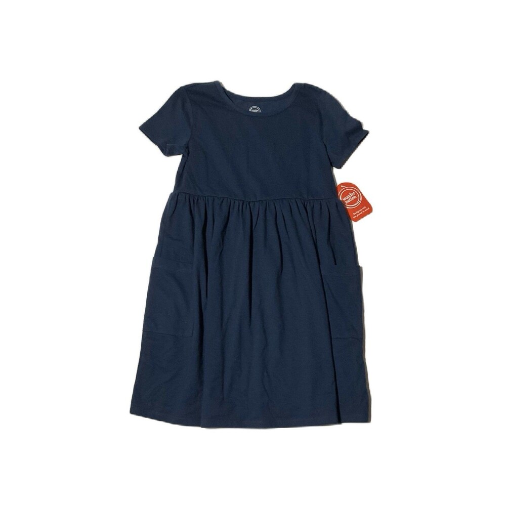 Wonder Nation Navy Blue Girls Dress- (Size M /7-8)